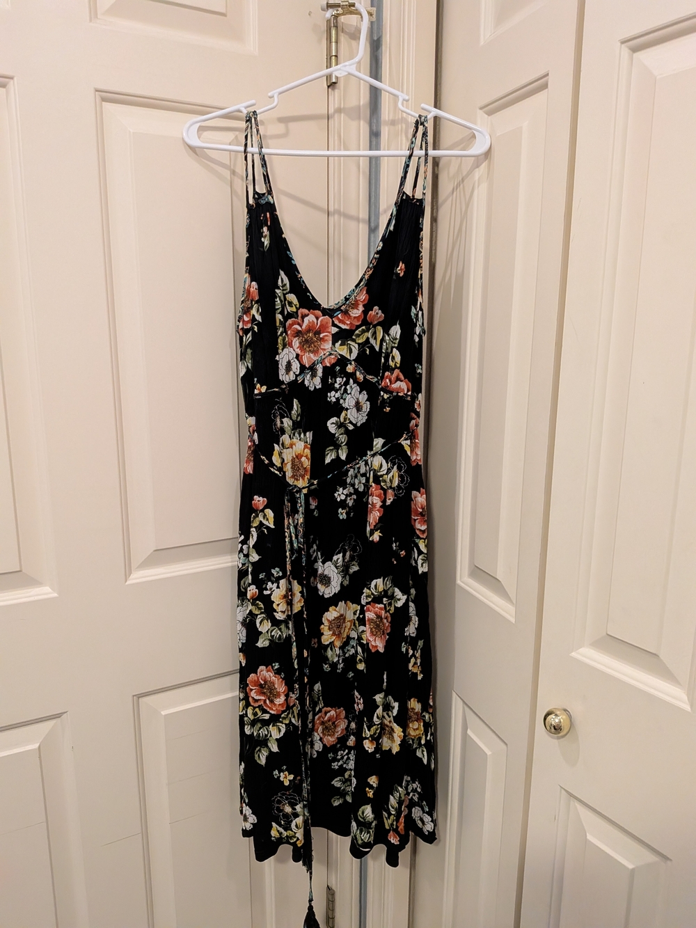 torrid Black Floral Midi Slip Dress
